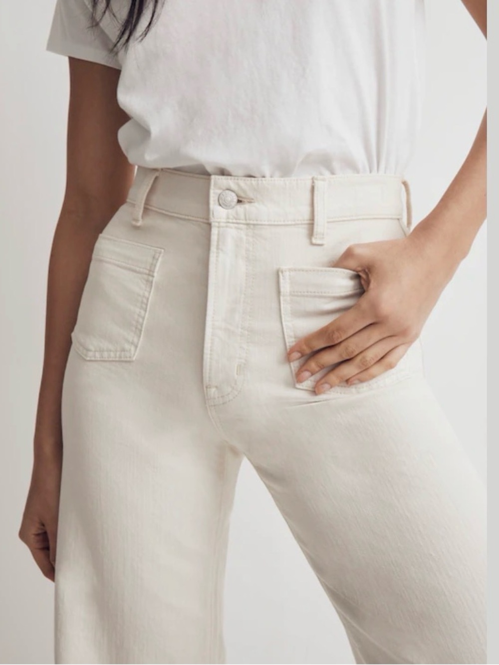 MADEWELL Jeans Sz 31 The Perfect Vintage Wide-Leg Jean - Vintage Canvas cream - Picture 2 of 6